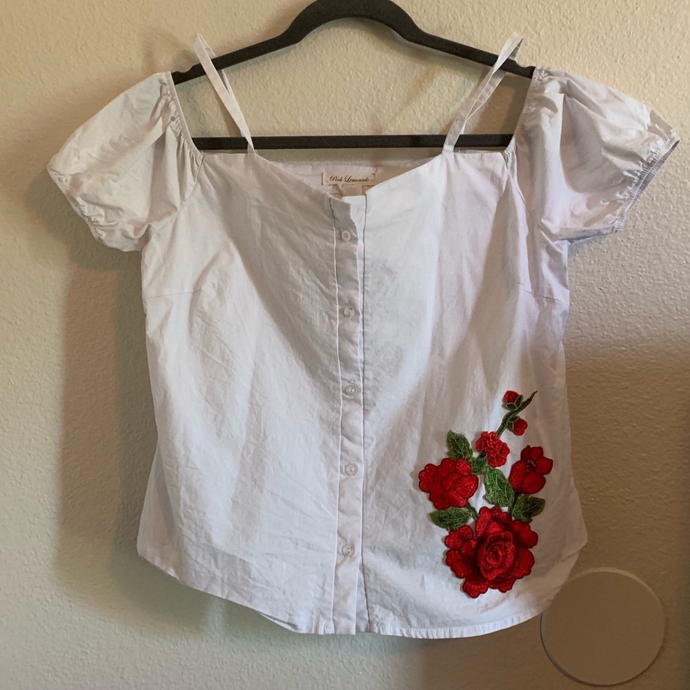 White rose off the shoulder
